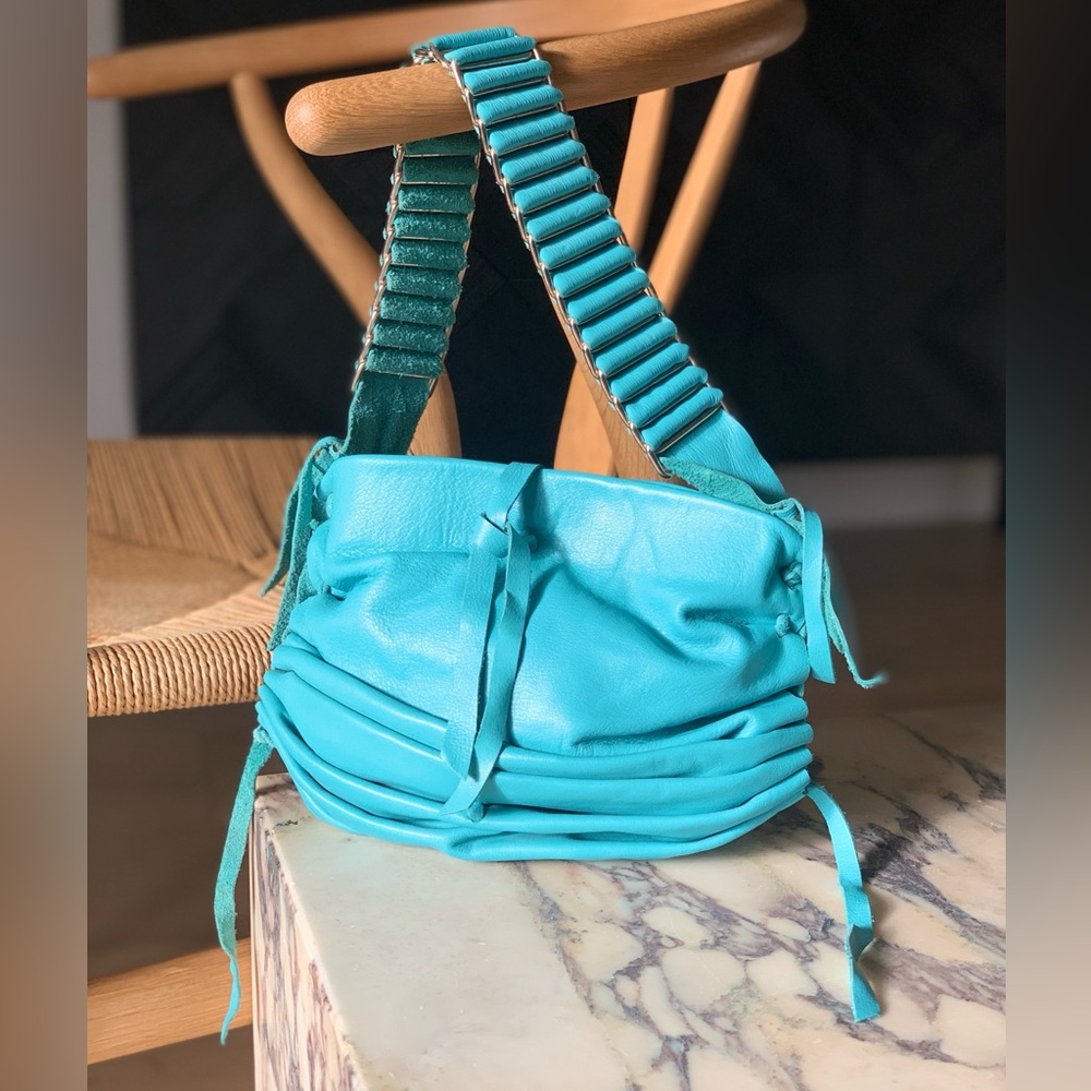 David Galan Boho Turquoise Handbag
